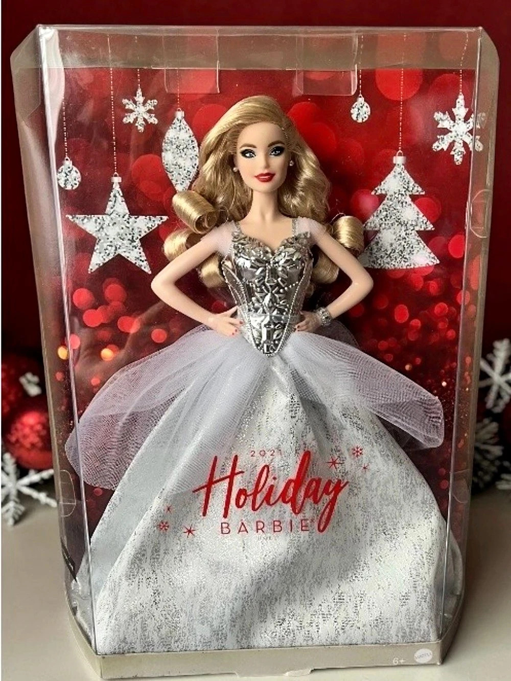 Barbie 2021 Holiday Barbie Holiday Doll White & Red NWT